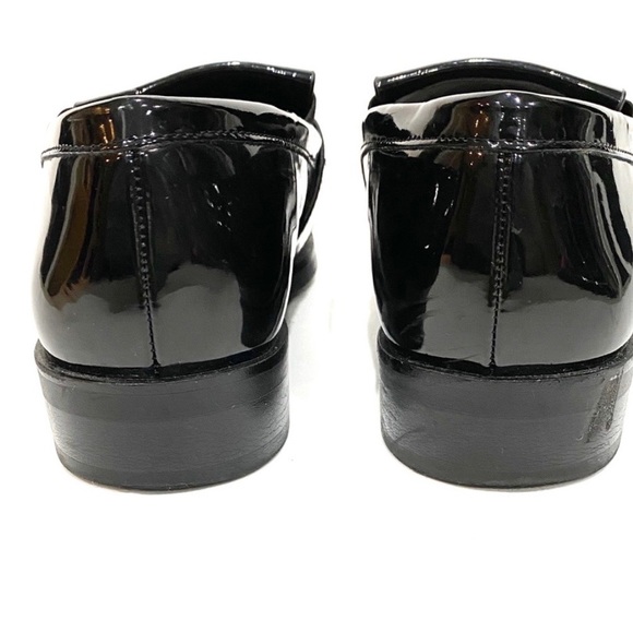 SOLD💋 ZARA Black Parent Leather Fringed Top Loafers Size 6 - Picture 6 of 8